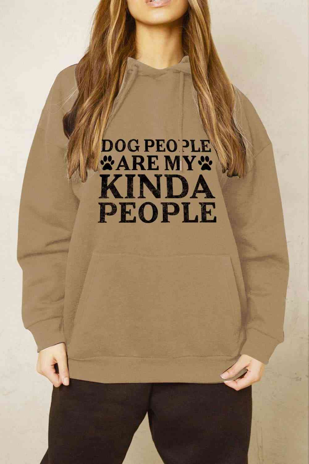 Simply Love Simply Love Full Size Dog Paw Slogan Graphic Hoodie - Full Size Hoodie - Taupe - Bella Bourget