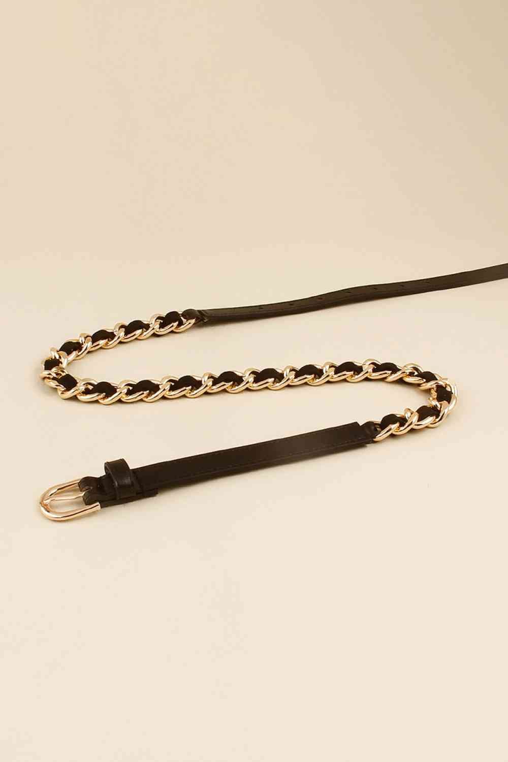 Skinny Chain Belt - belt - Black - Bella Bourget