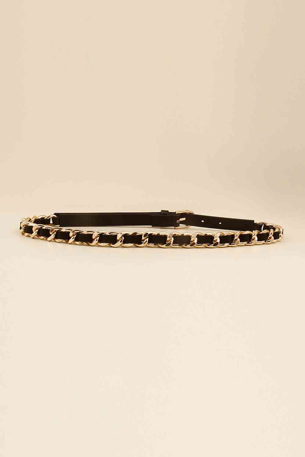 Skinny Chain Belt - belt - Black - Bella Bourget