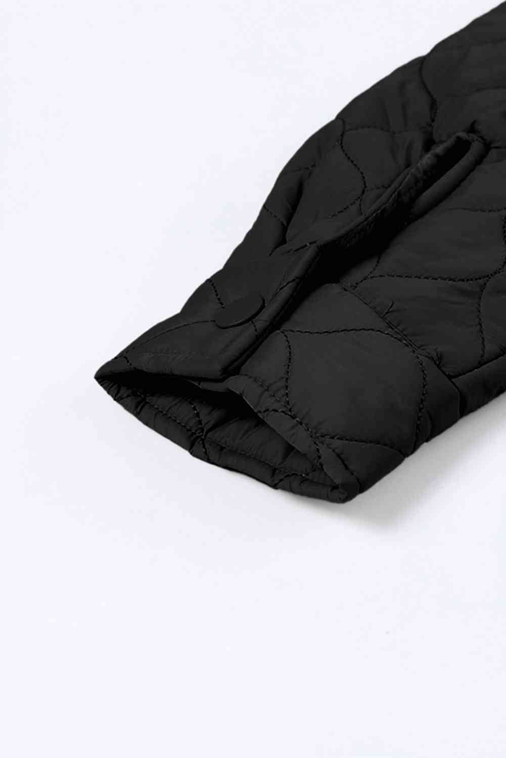 Snap Down Collared Winter Coat - Coat - Black - Bella Bourget