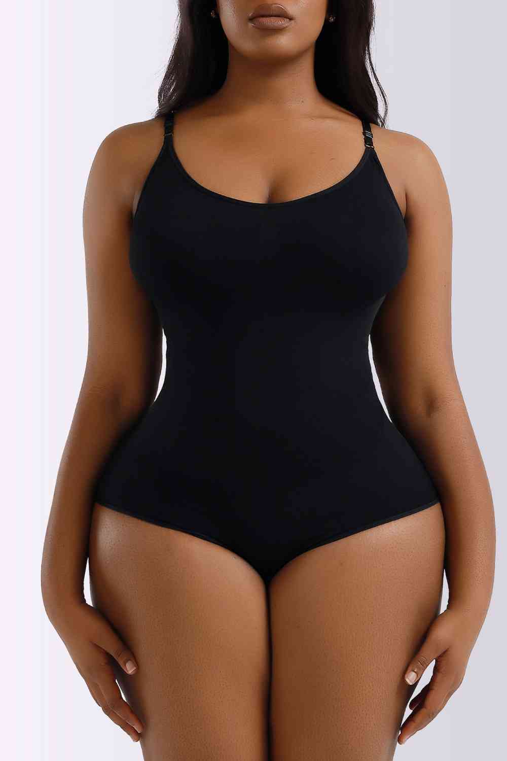 Spaghetti Strap Shaping Bodysuit - Bodysuit - Black - Bella Bourget