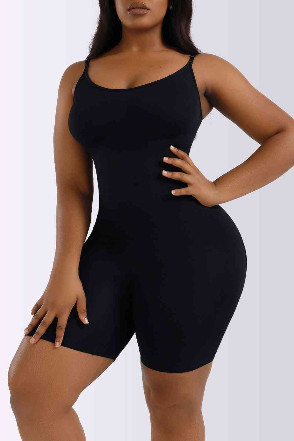 Spaghetti Strap Shaping Romper - Shapewear - Black - Bella Bourget