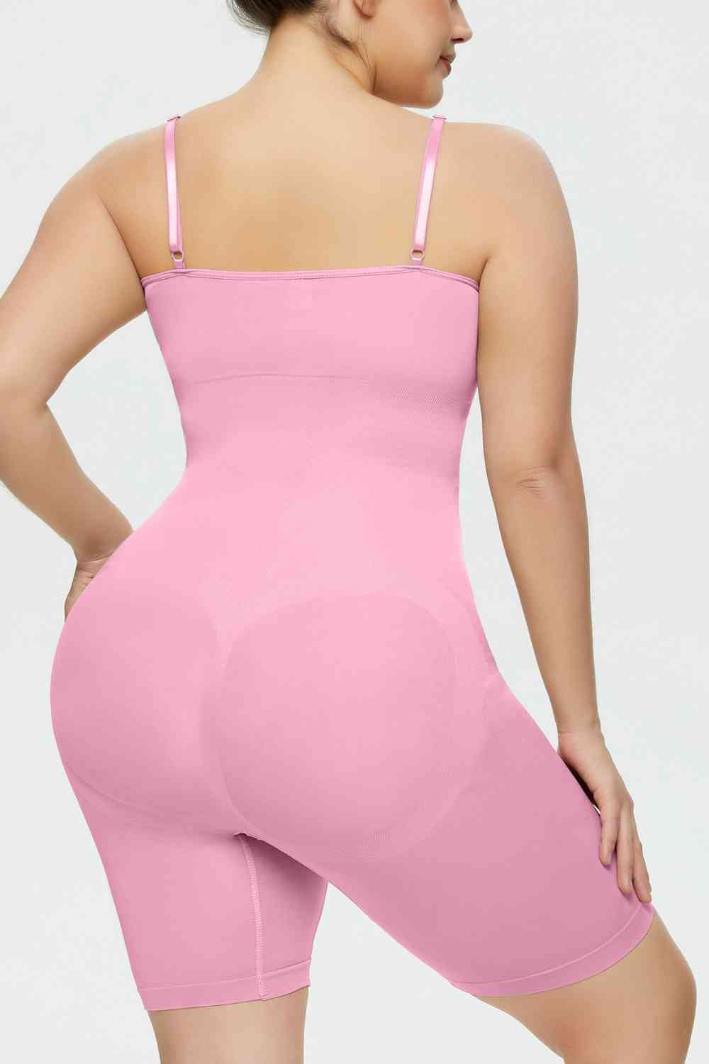 Spaghetti Strap Shaping Romper - Shapewear - Carnation Pink - Bella Bourget