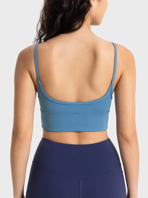 Spaghetti Strap Sport Bra - Sports Bra - Azure - Bella Bourget