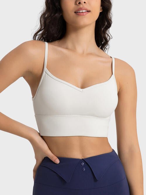 Spaghetti Strap Sport Bra - Sports Bra - Ivory - Bella Bourget