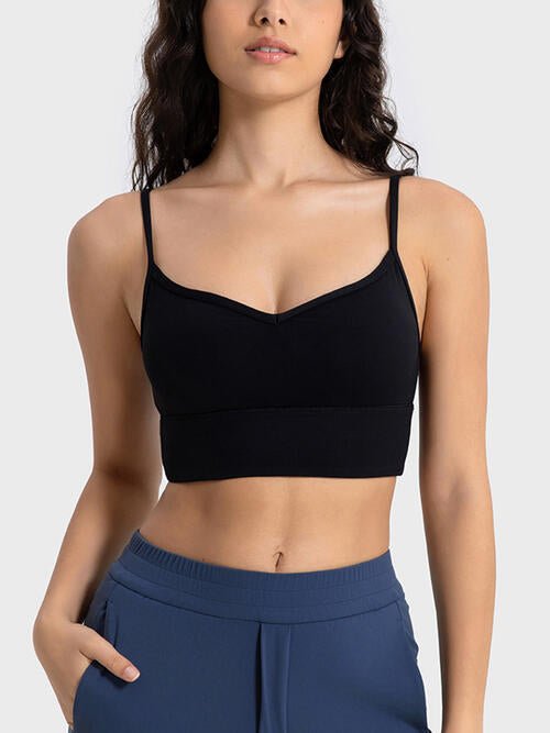 Spaghetti Strap Sport Bra - Sports Bra - Black - Bella Bourget