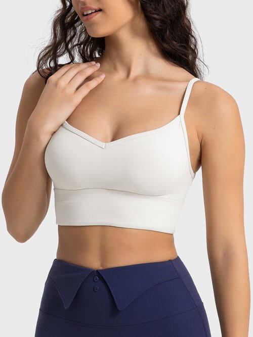 Spaghetti Strap Sport Bra - Sports Bra - Ivory - Bella Bourget