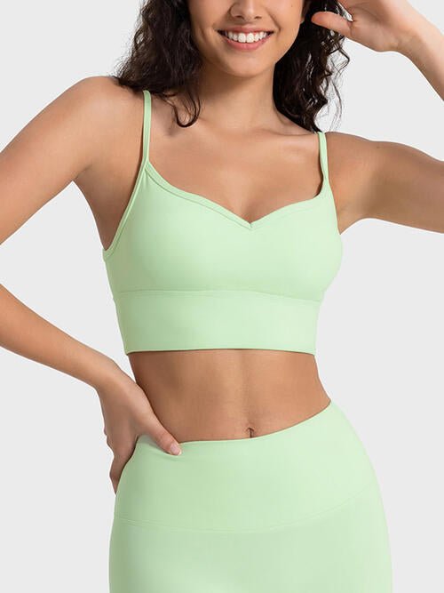 Spaghetti Strap Sport Bra - Sports Bra - Light Green - Bella Bourget