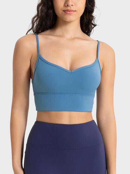 Spaghetti Strap Sport Bra - Sports Bra - Azure - Bella Bourget