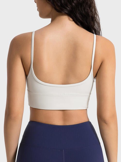 Spaghetti Strap Sport Bra - Sports Bra - Ivory - Bella Bourget