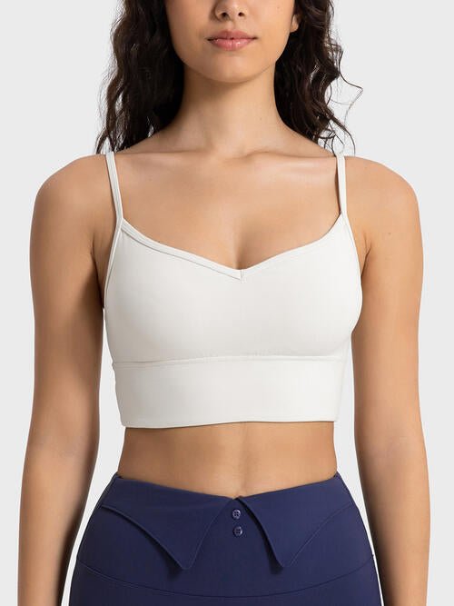 Spaghetti Strap Sport Bra - Sports Bra - Ivory - Bella Bourget