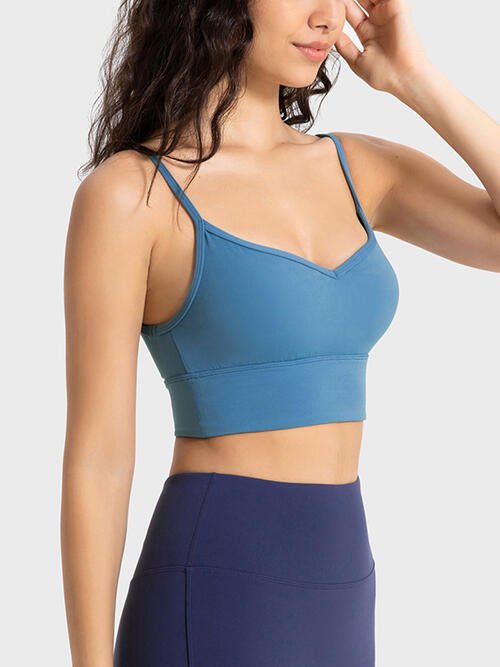 Spaghetti Strap Sport Bra - Sports Bra - Azure - Bella Bourget