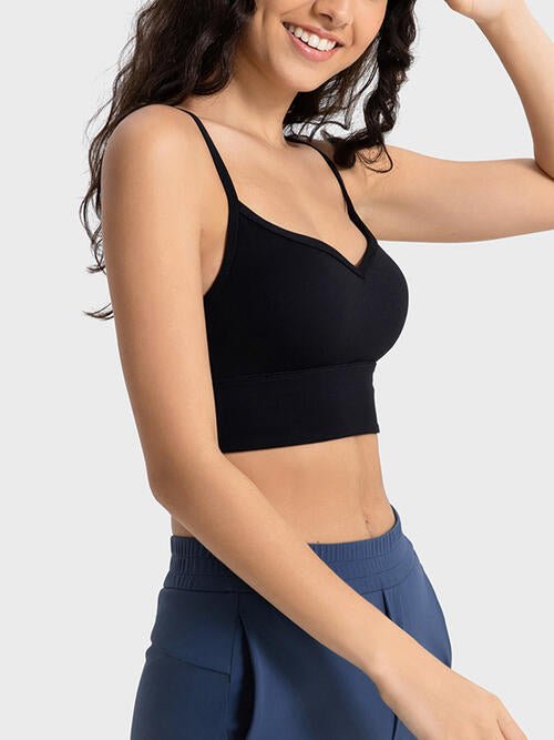 Spaghetti Strap Sport Bra - Sports Bra - Black - Bella Bourget