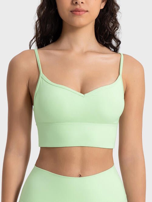 Spaghetti Strap Sport Bra - Sports Bra - Light Green - Bella Bourget