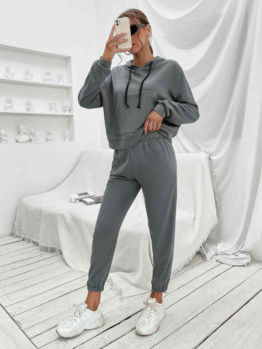 Sports Hoodie and Joggers Set - Active Sets - Charcoal - Bella Bourget
