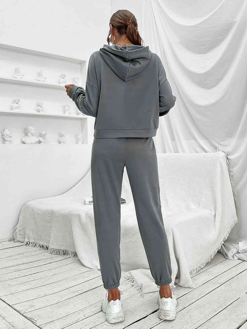 Sports Hoodie and Joggers Set - Active Sets - Charcoal - Bella Bourget