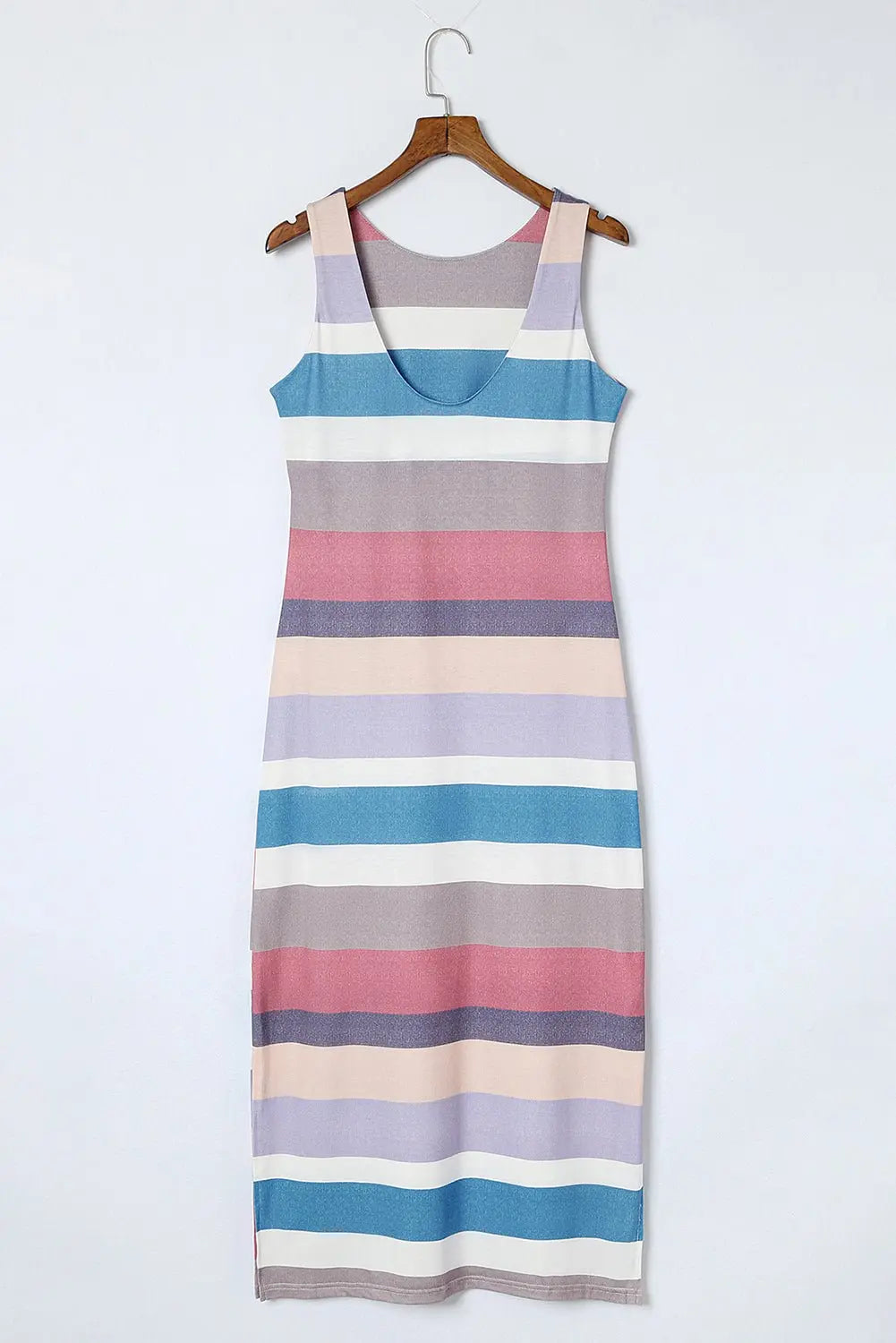 Striped Slit Sleeveless Maxi Dress - Dress - Stripe - Bella Bourget