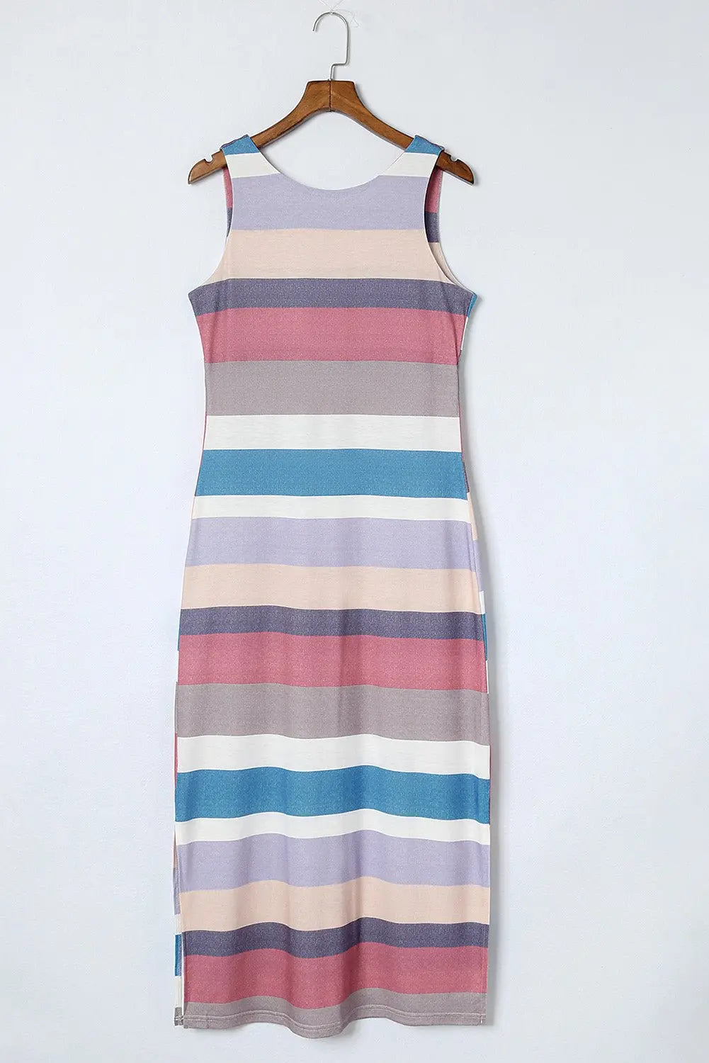 Striped Slit Sleeveless Maxi Dress - Dress - Stripe - Bella Bourget