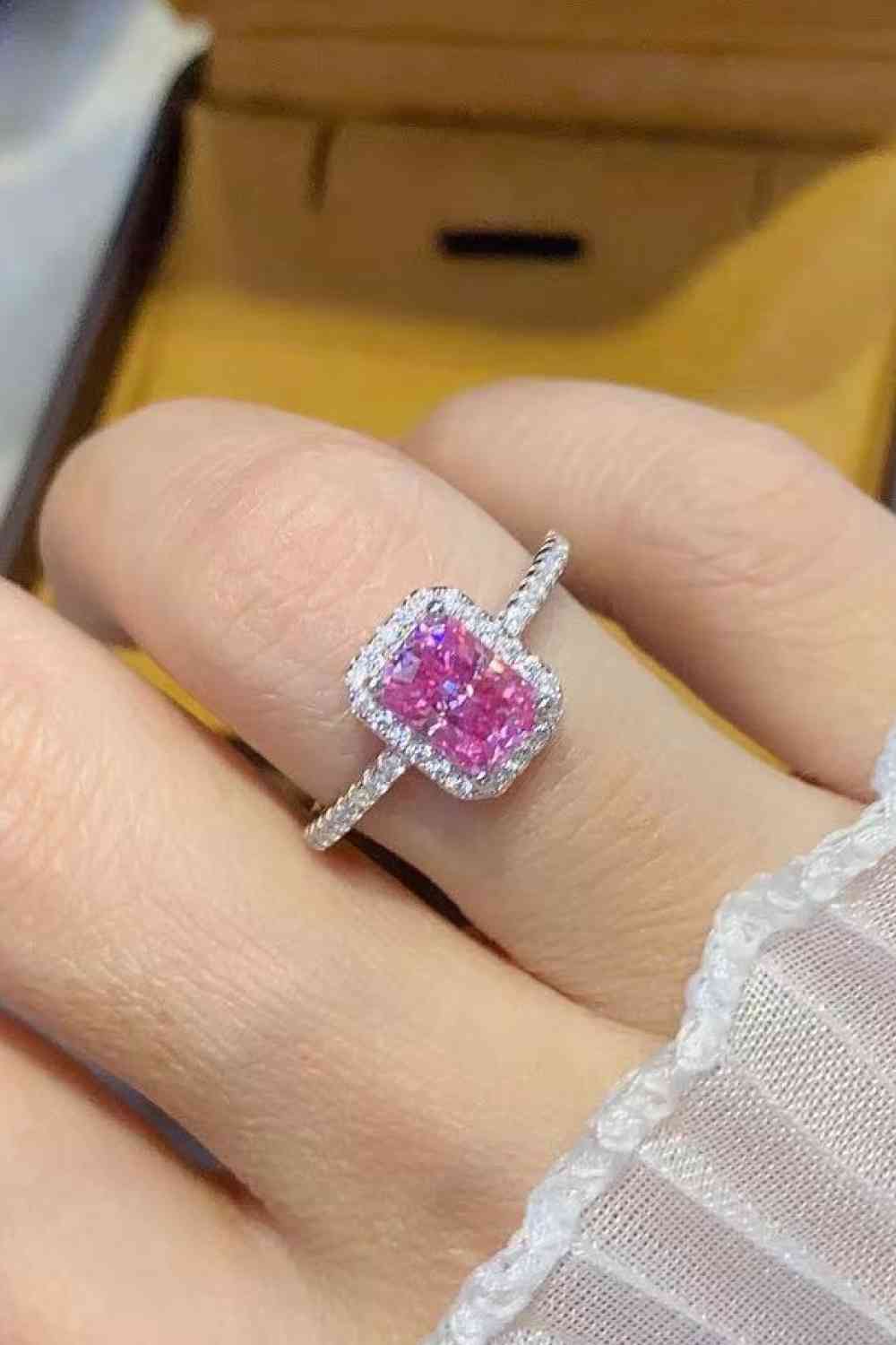 Stuck On You 2 Carat Moissanite Ring - Ring - Pink - Bella Bourget