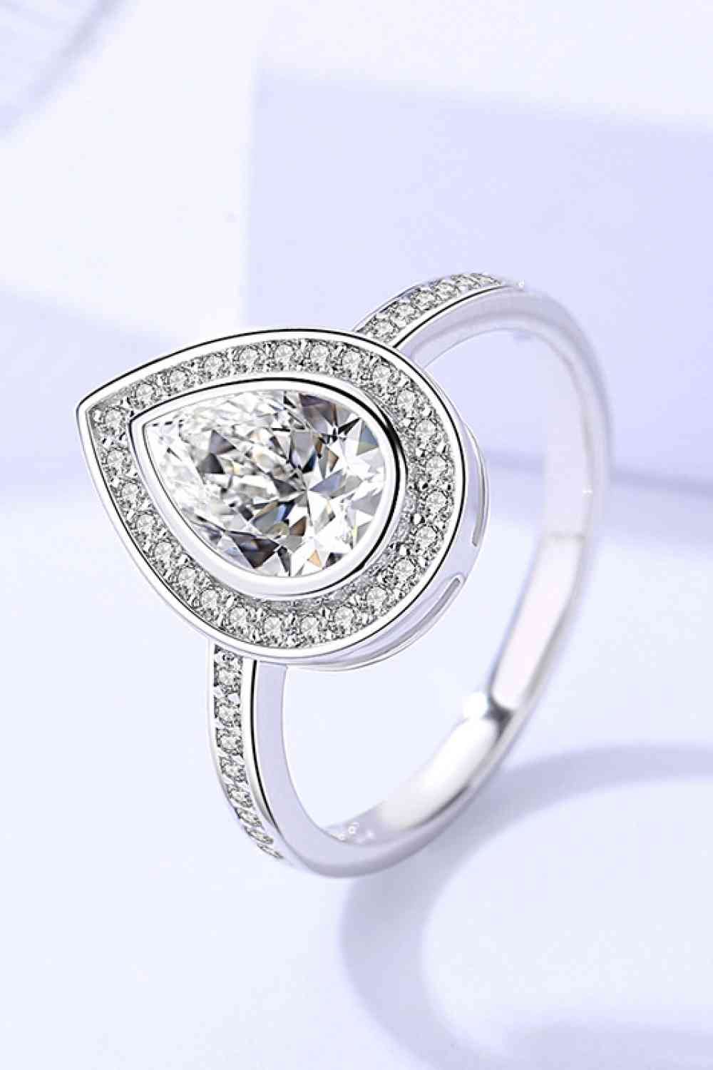 Teardrop Moissanite Ring - Ring - Silver - Bella Bourget