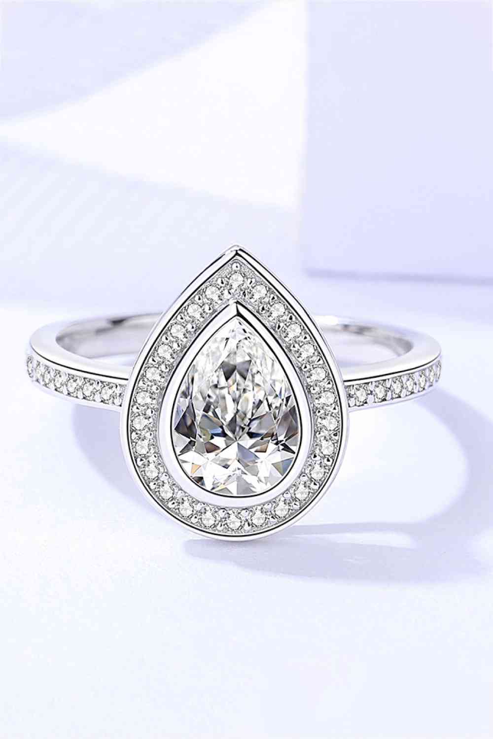 Teardrop Moissanite Ring - Ring - Silver - Bella Bourget