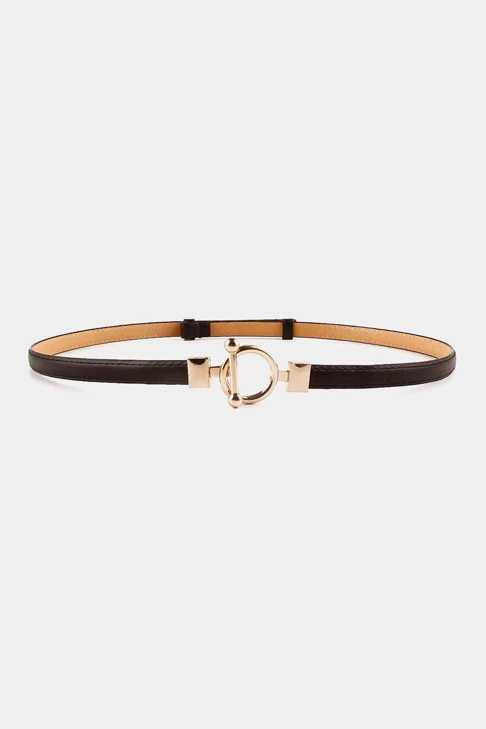 Toggle Buckle Skinny Belt - belt - Black - Bella Bourget