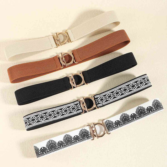 Toggle Clasp Elastic Belt - belt - Caramel - Bella Bourget