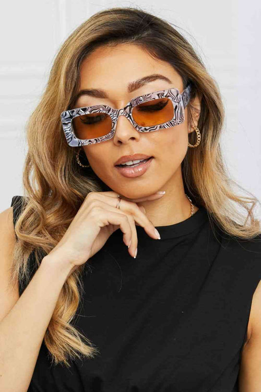 Tortoiseshell Rectangle Sunglasses - sunglasses - Zebra - Bella Bourget