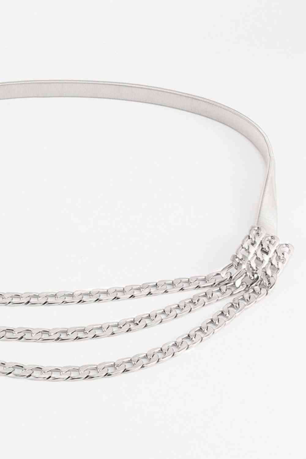 Triple - Layered Chain Belt - belt - Silver - Bella Bourget