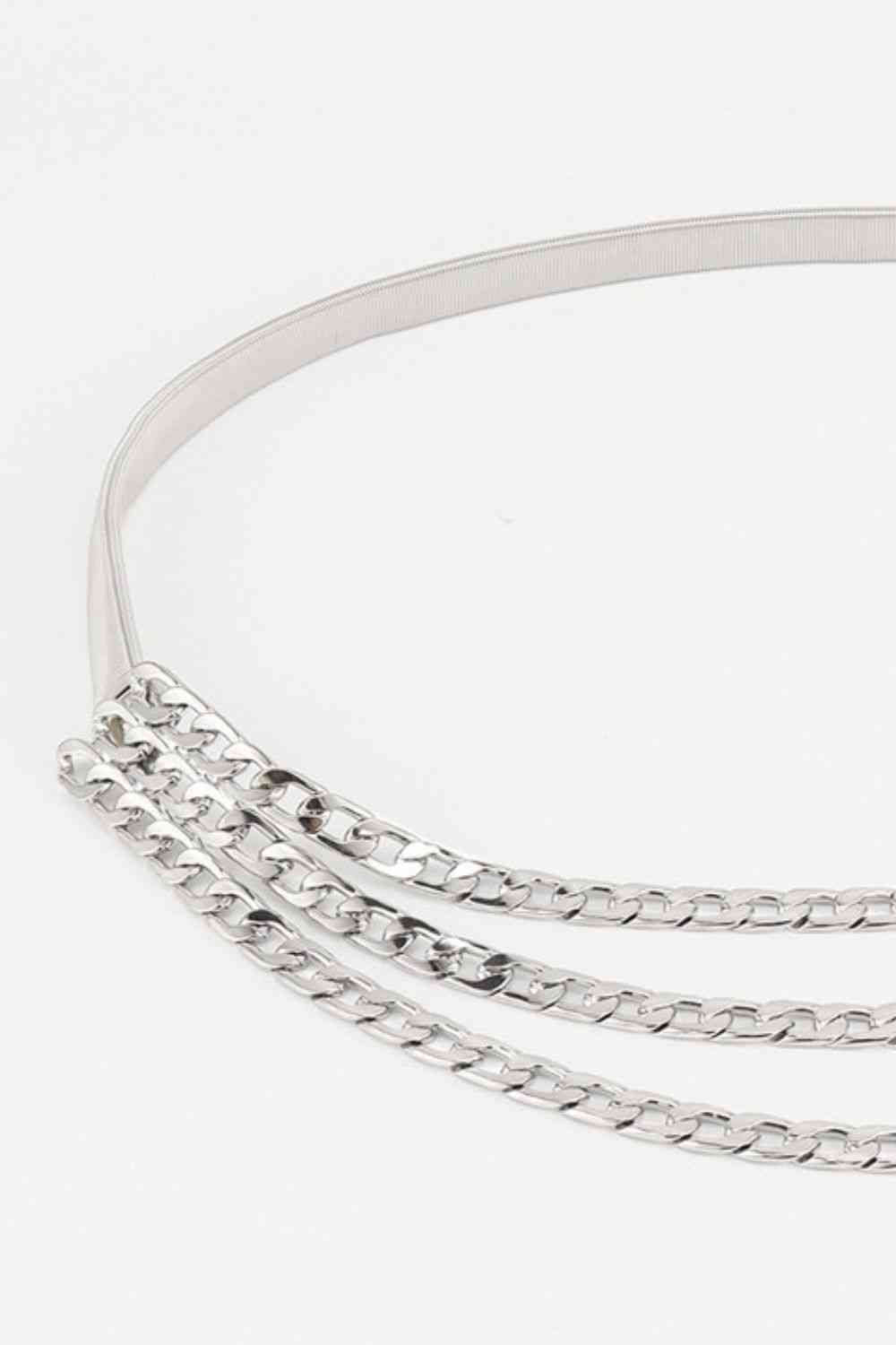 Triple - Layered Chain Belt - belt - Silver - Bella Bourget