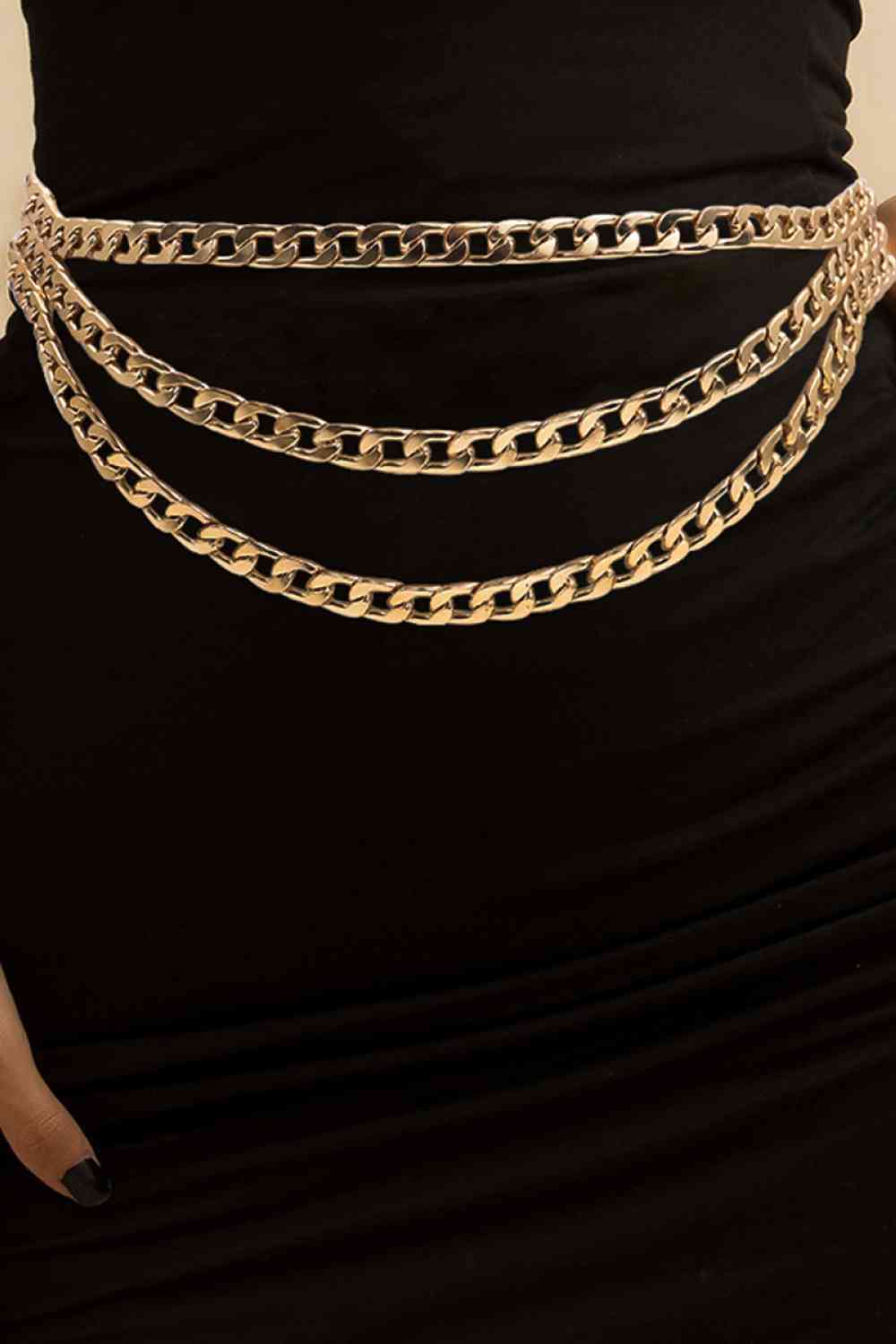 Triple - Layered Chain Belt - belt - Gold - Bella Bourget