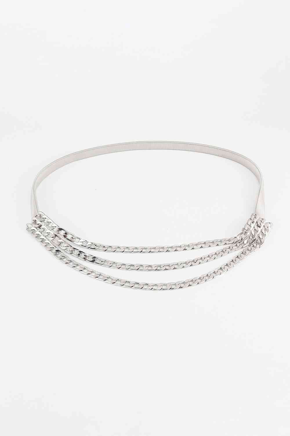 Triple - Layered Chain Belt - belt - Silver - Bella Bourget