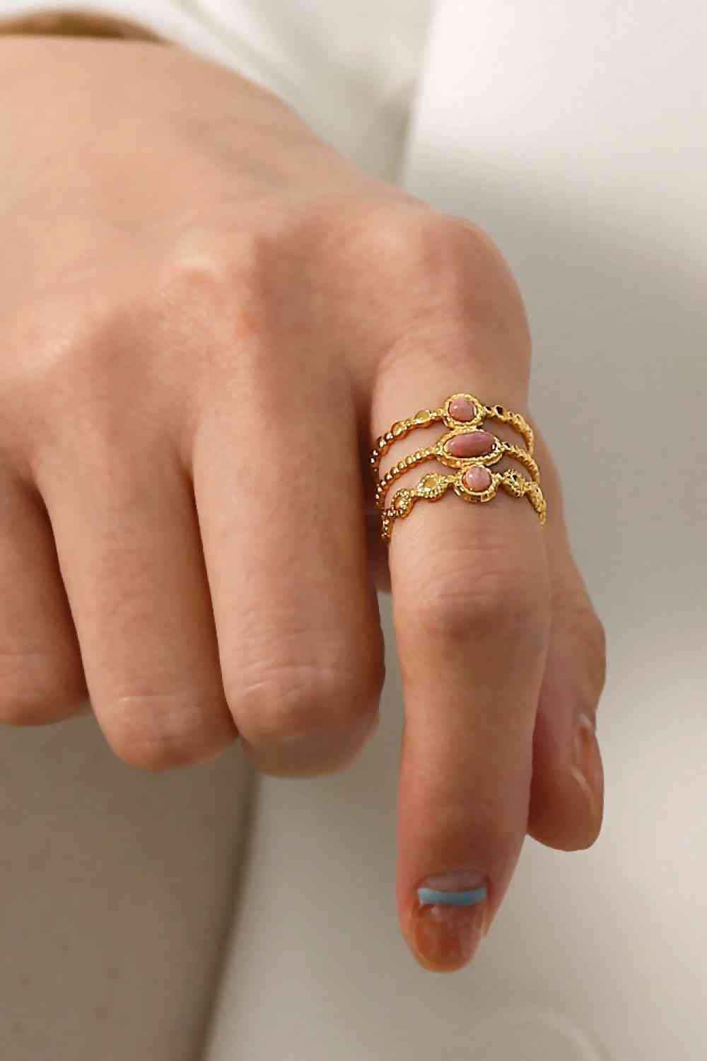 Triple - Layered Stainless Steel Open Ring - Ring - Gold - Bella Bourget