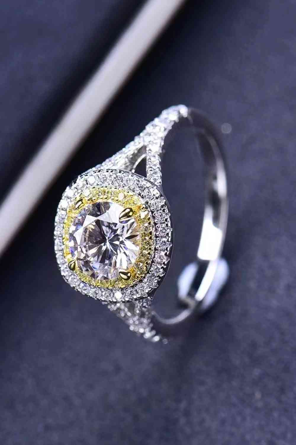 Two - Tone 1 Carat Moissanite Ring - Ring - Yellow/White - Bella Bourget