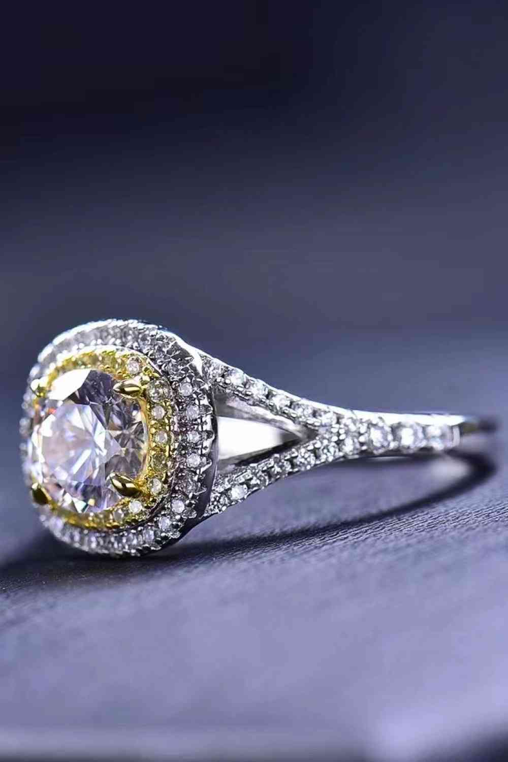 Two - Tone 1 Carat Moissanite Ring - Ring - Yellow/White - Bella Bourget