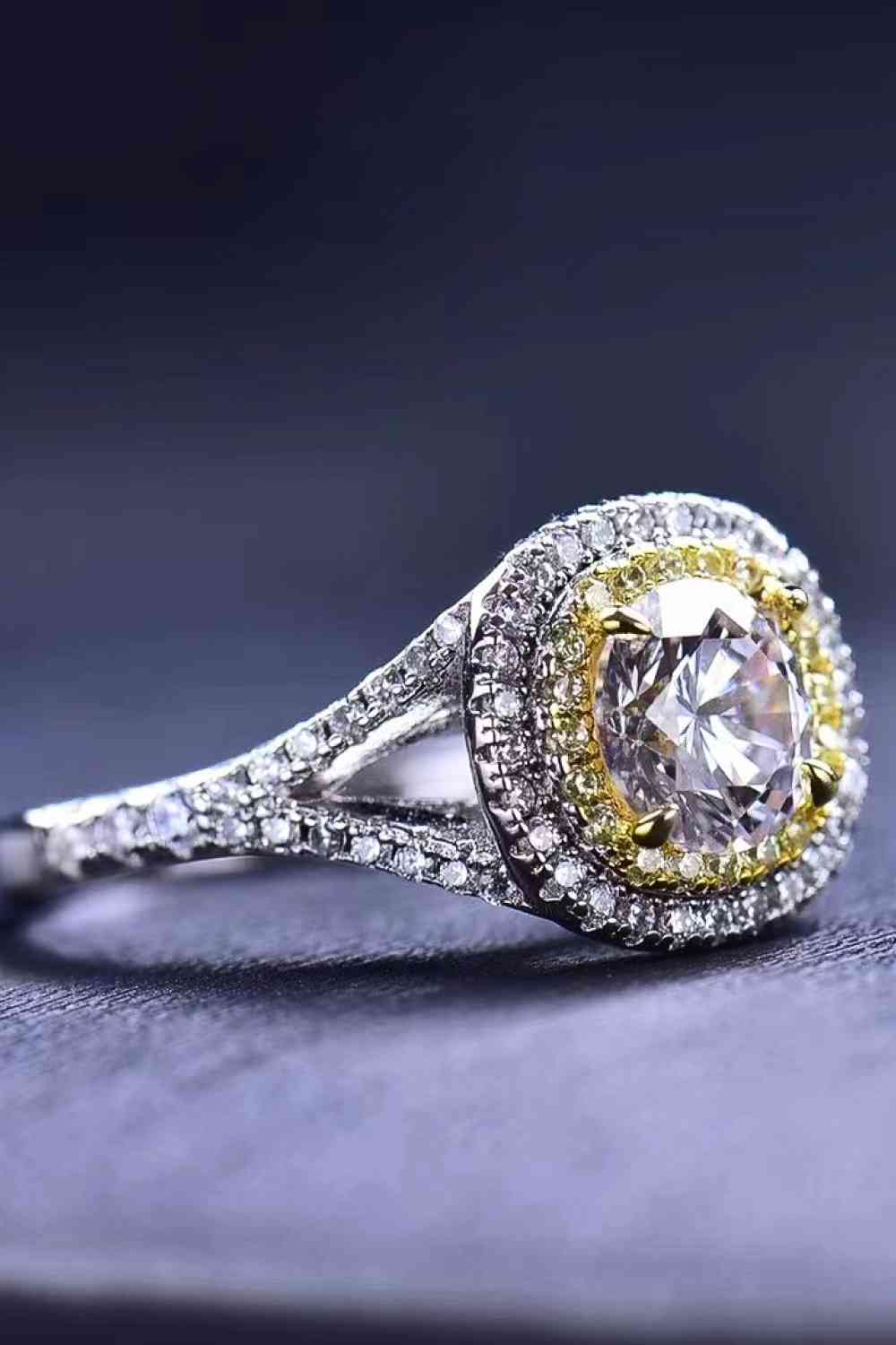 Two - Tone 1 Carat Moissanite Ring - Ring - Yellow/White - Bella Bourget