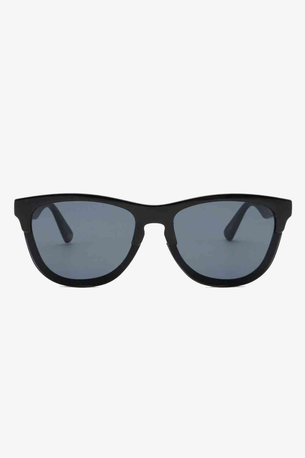 UV400 Browline Wayfarer Sunglasses - sunglasses - Black - Bella Bourget