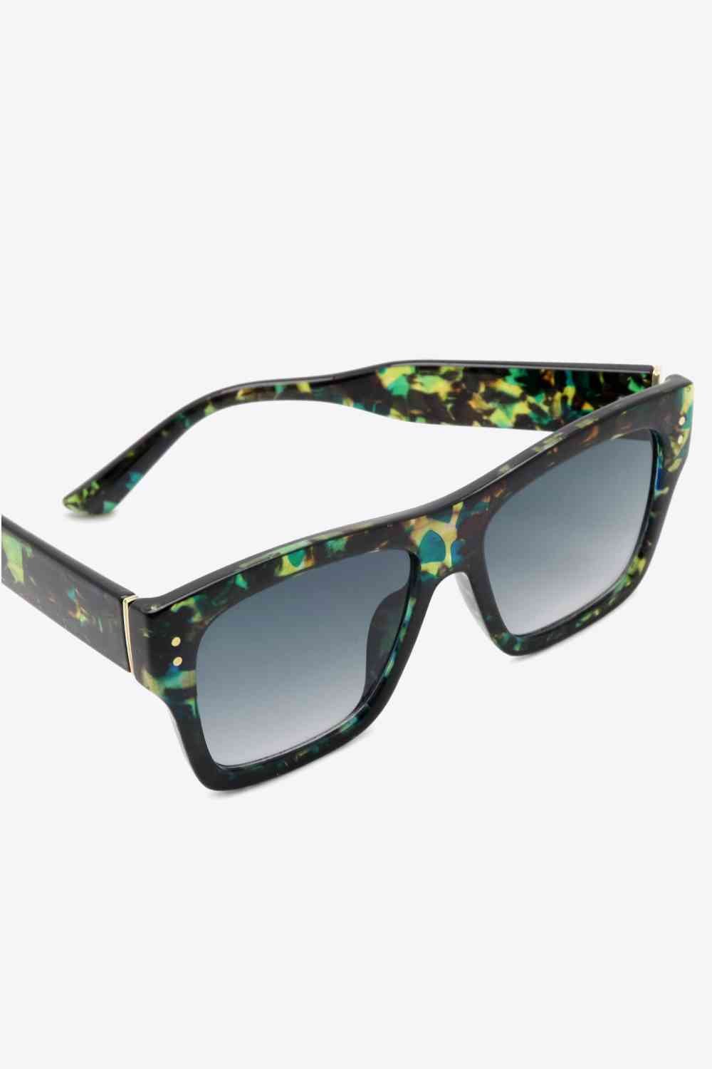 UV400 Patterned Square Sunglasses - sunglasses - Black - Bella Bourget