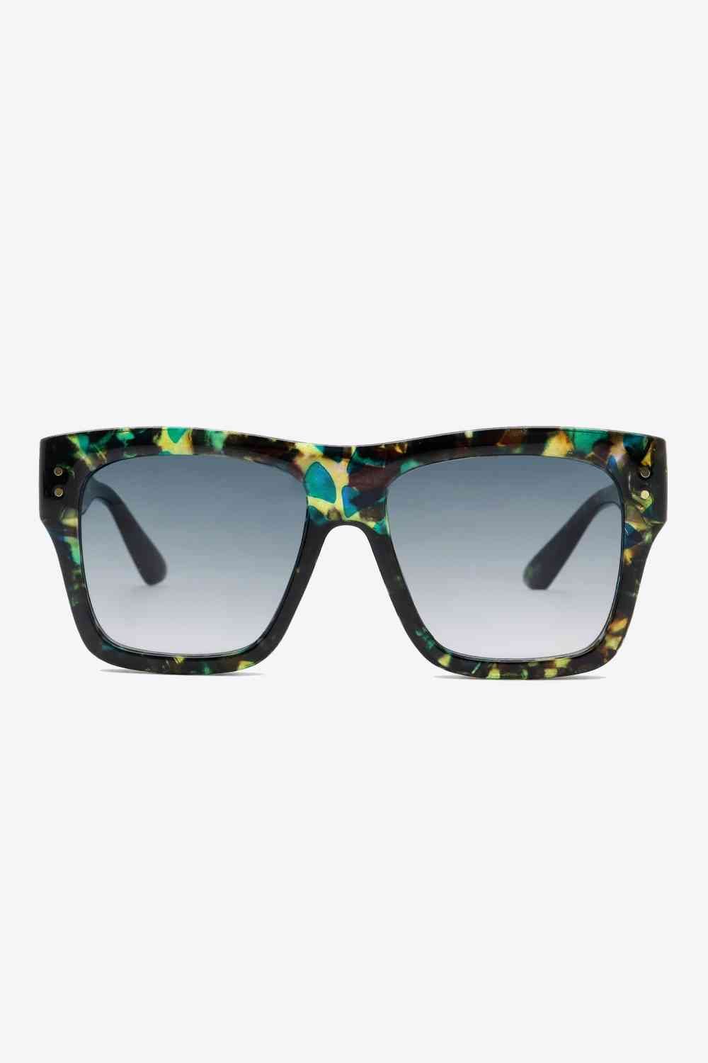 UV400 Patterned Square Sunglasses - sunglasses - Black - Bella Bourget