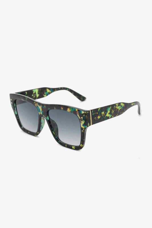 UV400 Patterned Square Sunglasses - sunglasses - Black - Bella Bourget