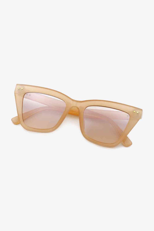 UV400 Polycarbonate Frame Sunglasses - sunglasses - Light Apricot - Bella Bourget