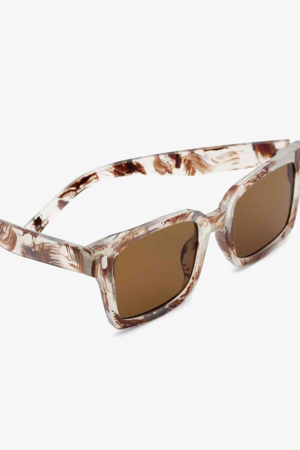 UV400 Polycarbonate Square Sunglasses - sunglasses - Chestnut - Bella Bourget