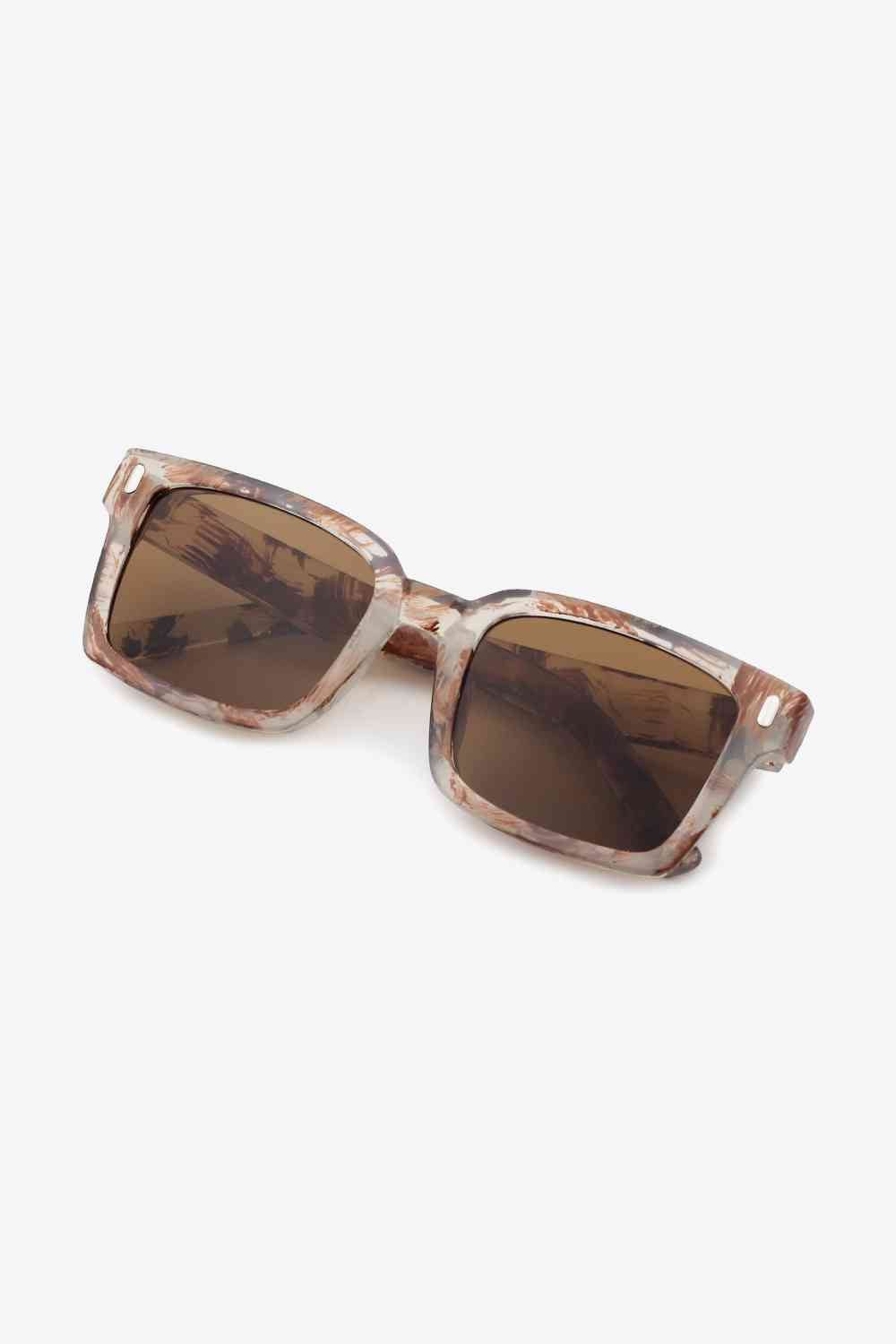 UV400 Polycarbonate Square Sunglasses - sunglasses - Chestnut - Bella Bourget