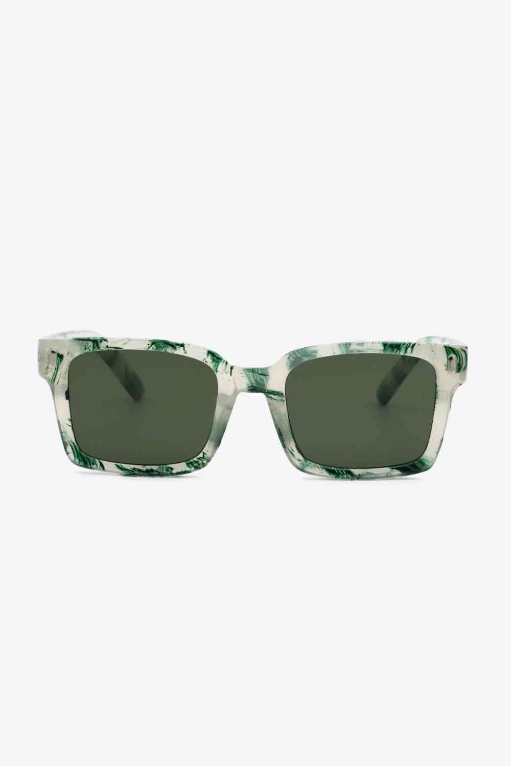 UV400 Polycarbonate Square Sunglasses - sunglasses - Forest - Bella Bourget