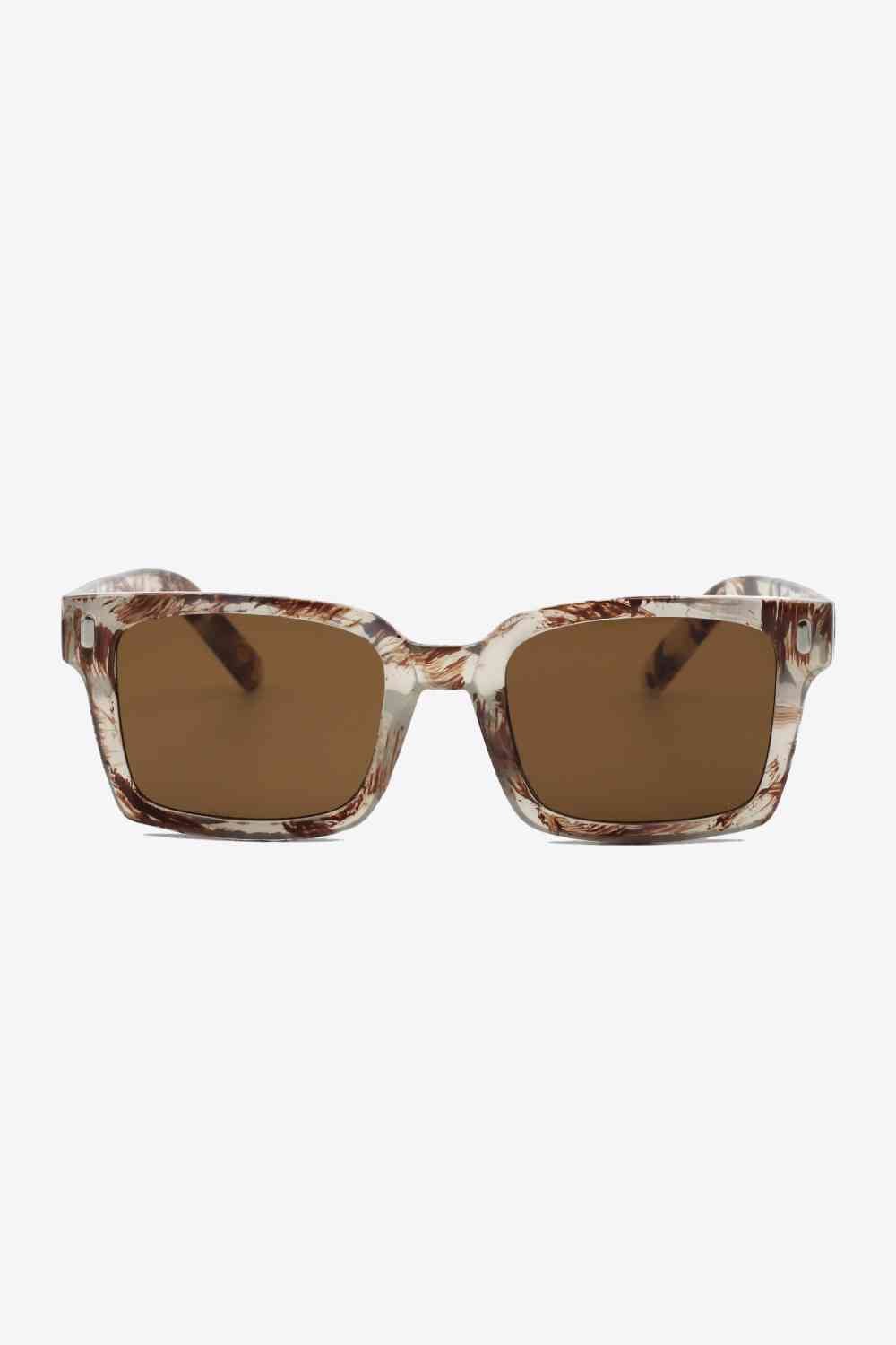 UV400 Polycarbonate Square Sunglasses - sunglasses - Chestnut - Bella Bourget