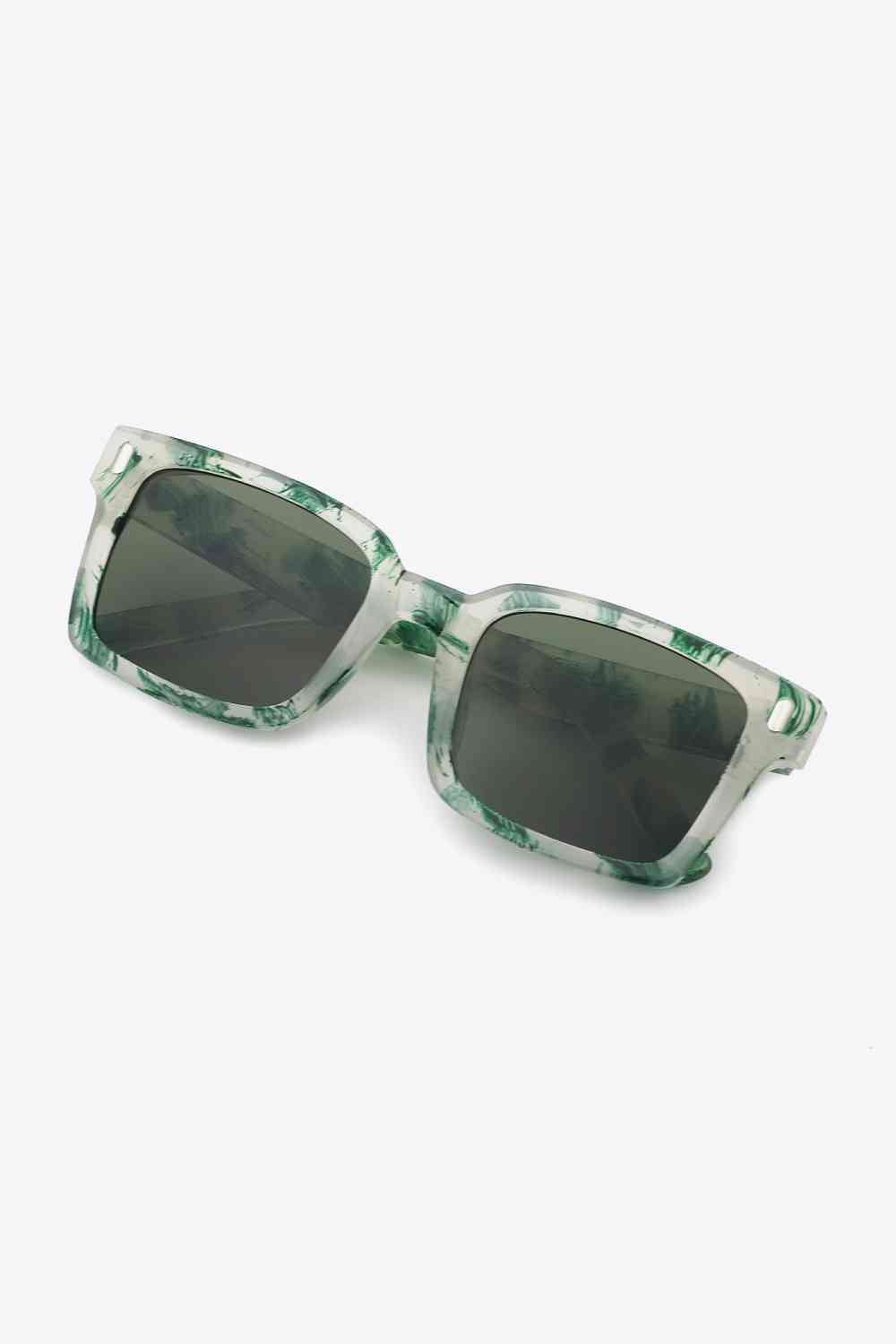 UV400 Polycarbonate Square Sunglasses - sunglasses - Forest - Bella Bourget