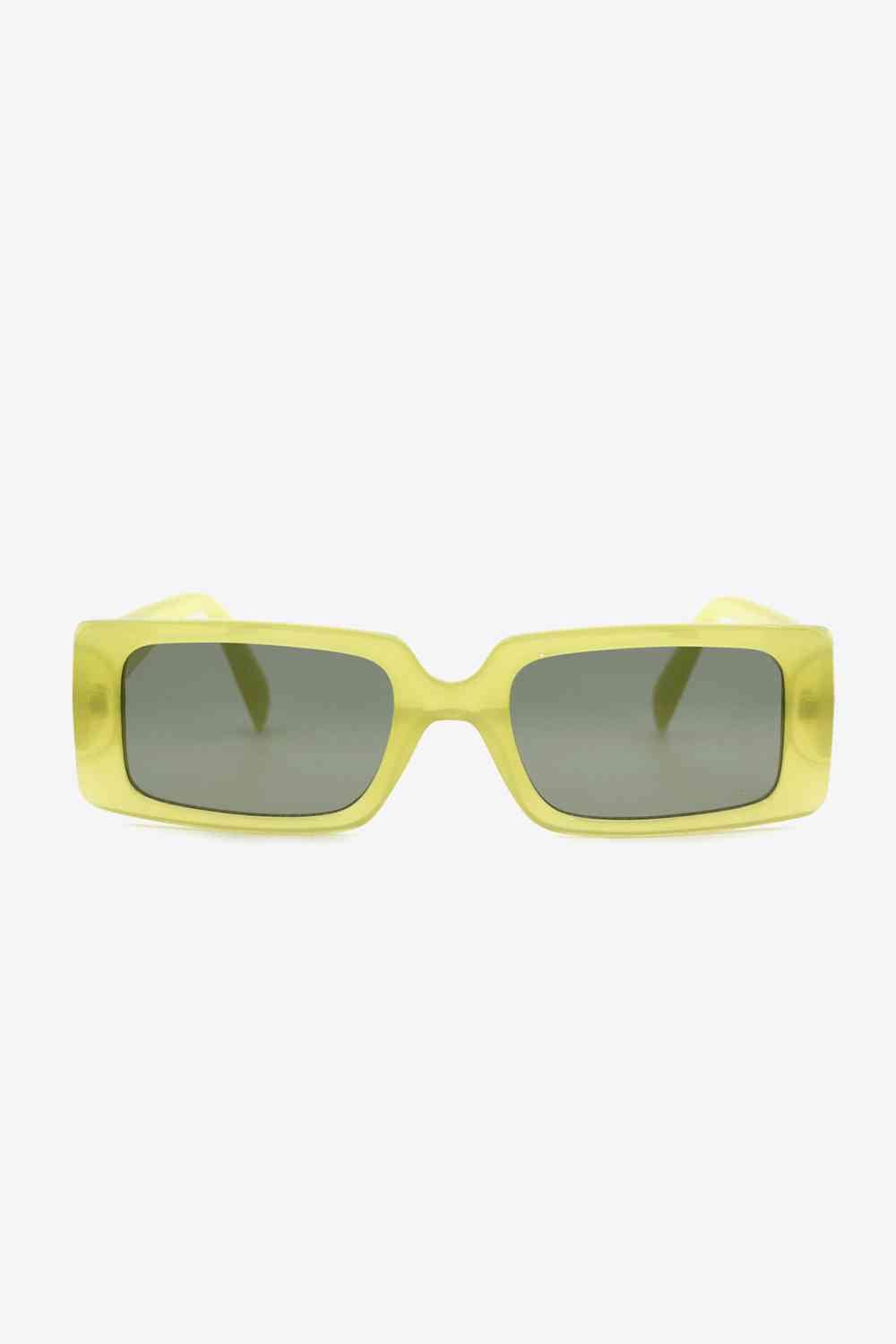 UV400 Rectangle Sunglasses - sunglasses - Yellow Green - Bella Bourget