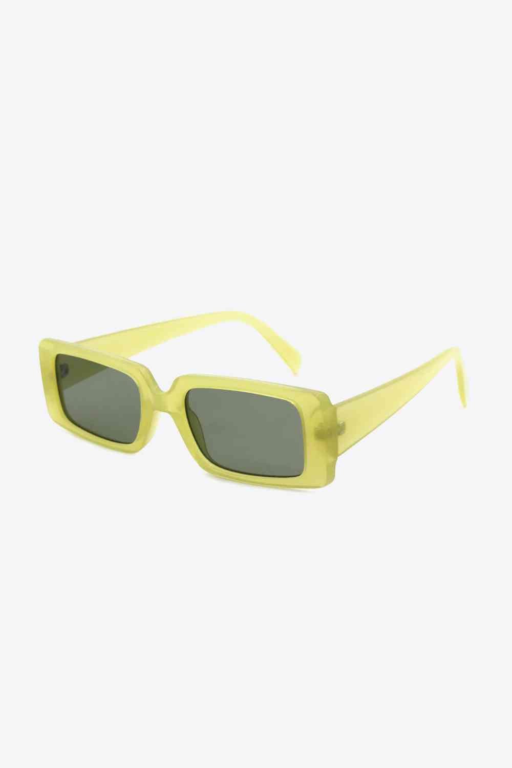 UV400 Rectangle Sunglasses - sunglasses - Yellow Green - Bella Bourget