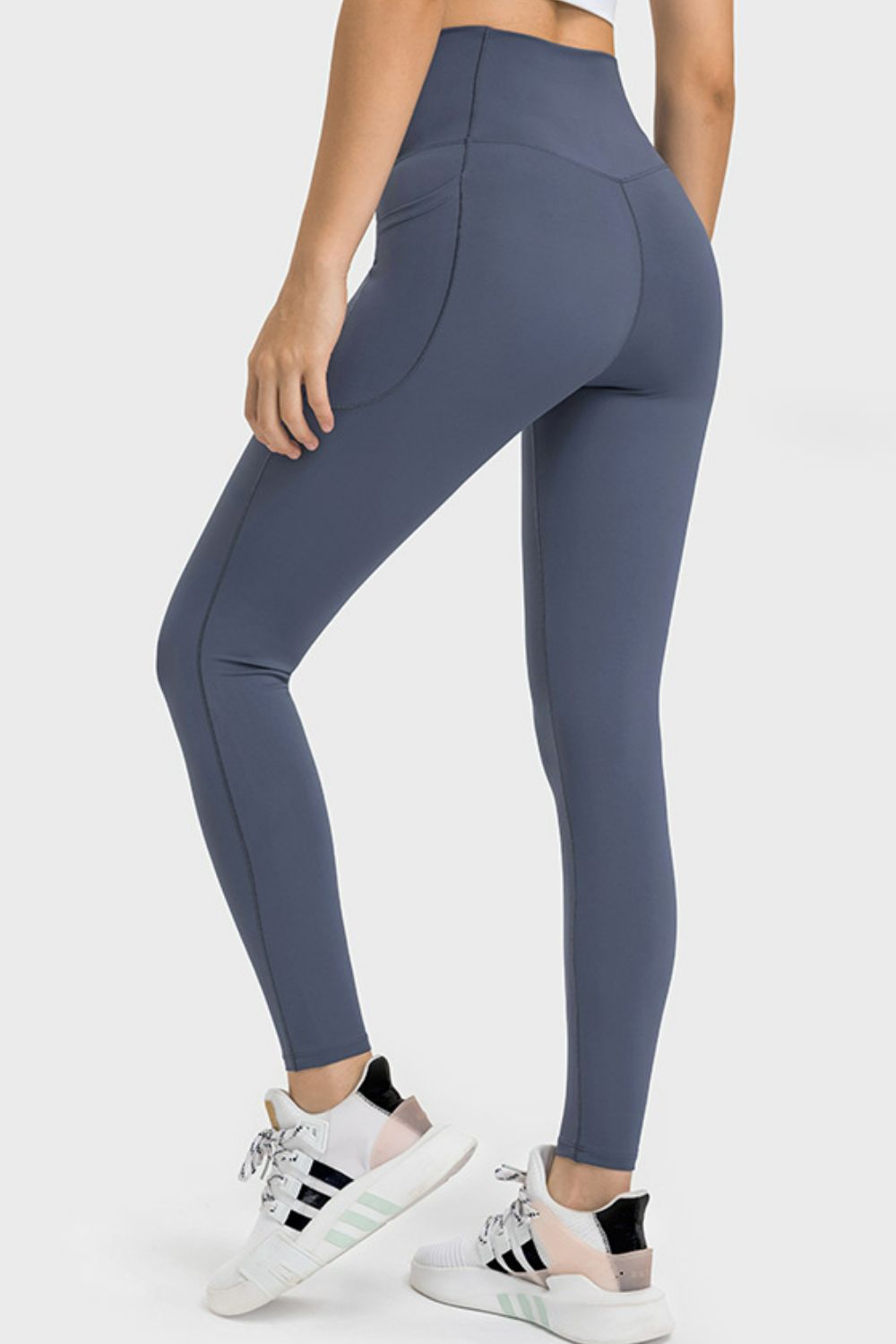 V - Waist Leggings with Pockets - Leggings - Steel - Bella Bourget