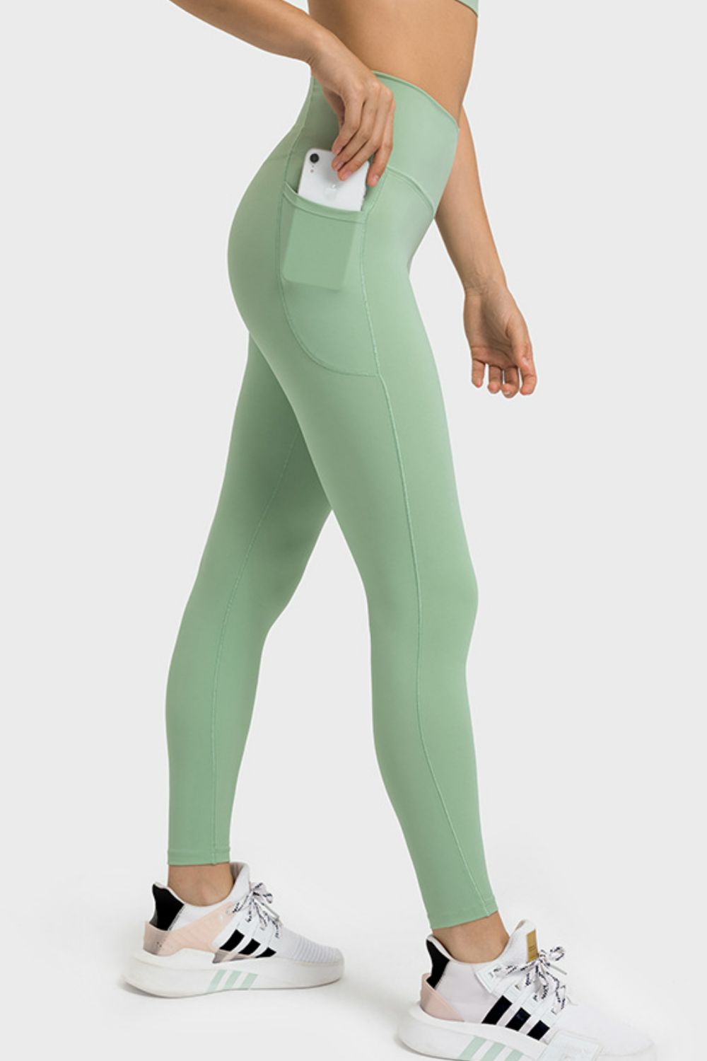 V - Waist Leggings with Pockets - Leggings - Mint - Bella Bourget